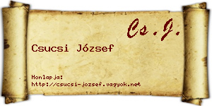 Csucsi József névjegykártya
